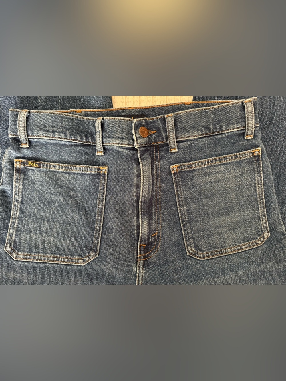 Polo Ralph Lauren Patch Pocket Raw Hem Jeans / Medium Wash / Size 28R - Picture 2 of 7